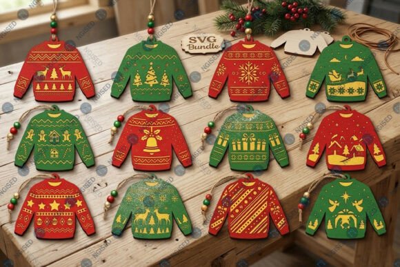 Download Laser Cut Christmas Sweater SVG Bundle - Sweater Collection