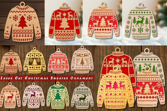 Download Laser Cut Christmas Sweater Ornaments - Sweater Collection