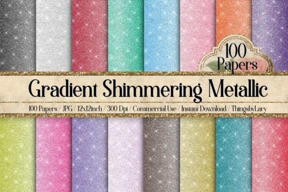 Download Ombre Metallic Glitter Papers - Premium Resources